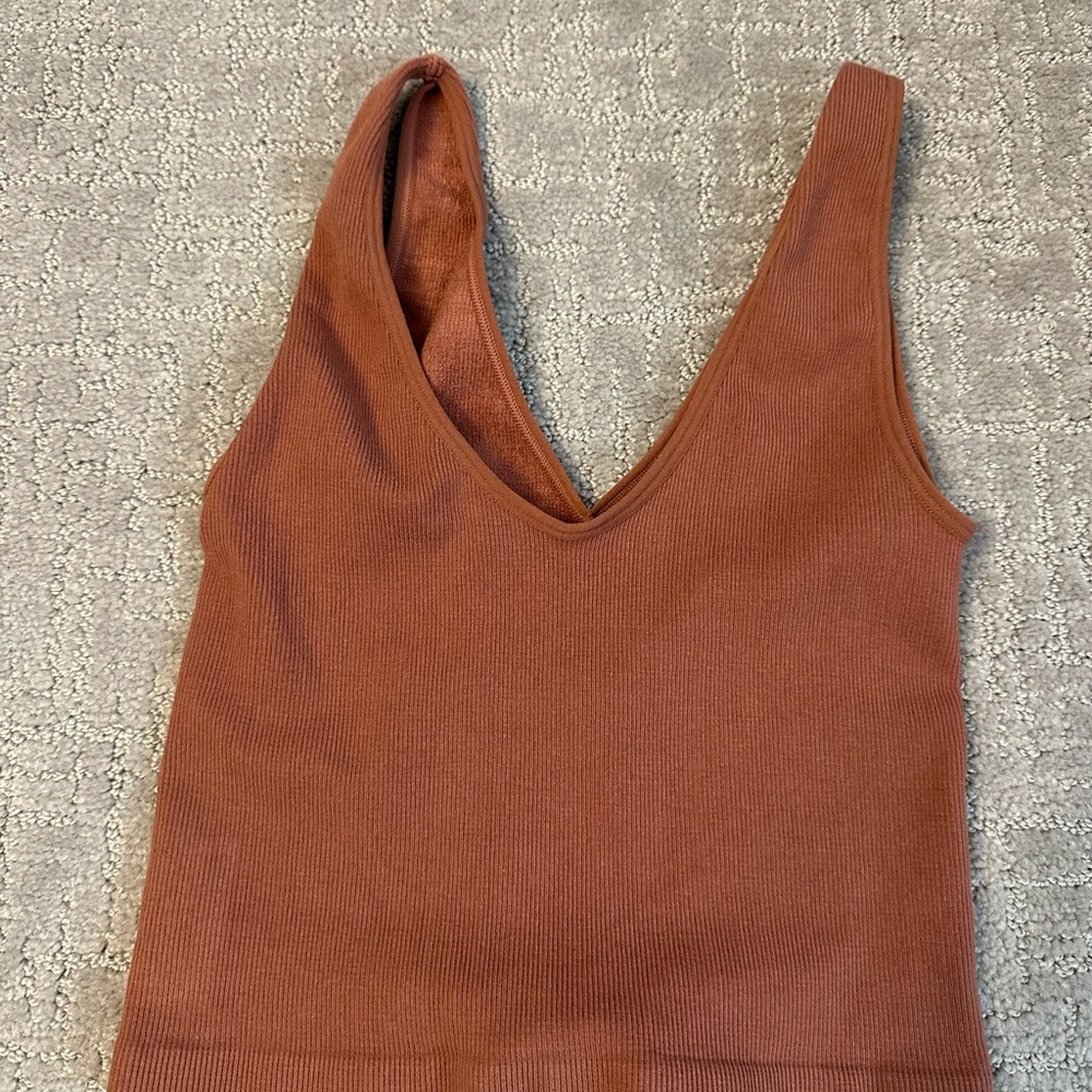 By together via pink Lilly cropped ribbed tank